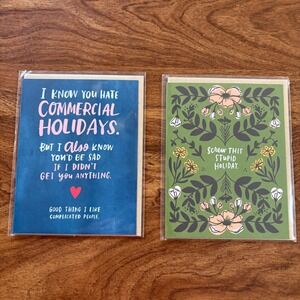 2 Funny Greeting Cards Commercial Holiday Humor Christmas Valentine's‎ Day